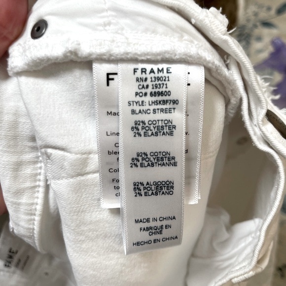 FRAME Denim London - Los Angeles Le High Skinny White Distressed Button-up sz 31 - Picture 9 of 9
